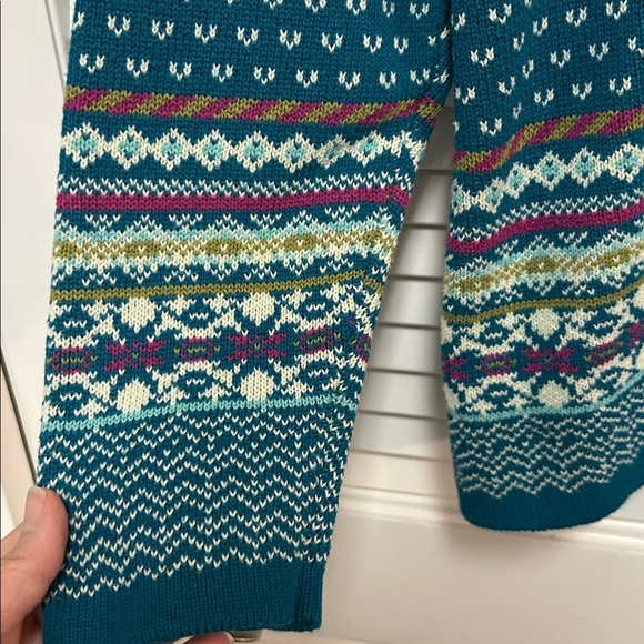 Christopher & Banks Teal Blue Fair Isle Cardigan - Picture 4 of 5